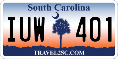 SC license plate IUW401