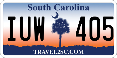 SC license plate IUW405
