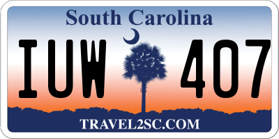 SC license plate IUW407