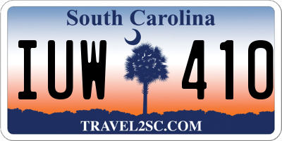 SC license plate IUW410