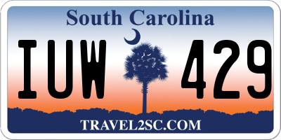 SC license plate IUW429