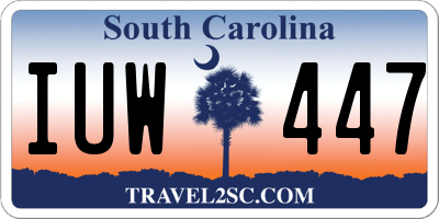 SC license plate IUW447