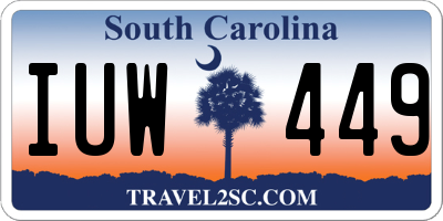 SC license plate IUW449