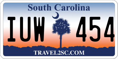 SC license plate IUW454