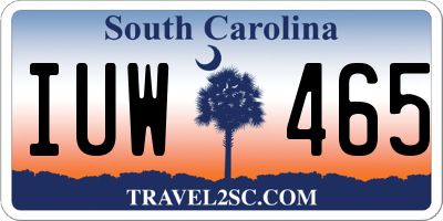 SC license plate IUW465