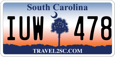 SC license plate IUW478