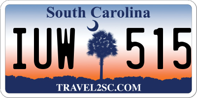 SC license plate IUW515