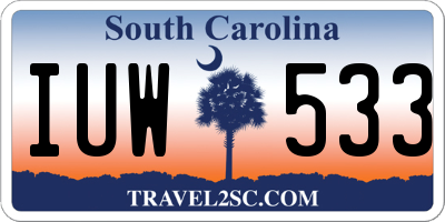 SC license plate IUW533
