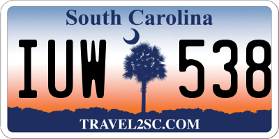 SC license plate IUW538