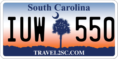 SC license plate IUW550