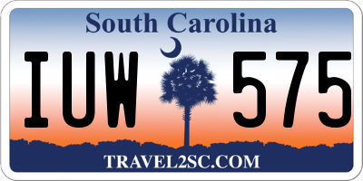 SC license plate IUW575