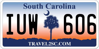 SC license plate IUW606