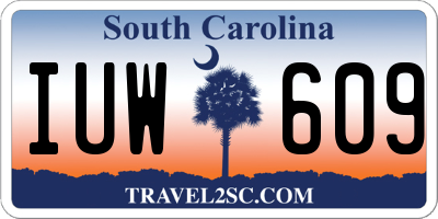 SC license plate IUW609