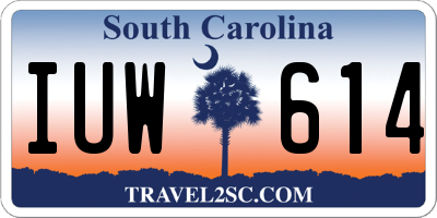 SC license plate IUW614