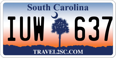 SC license plate IUW637