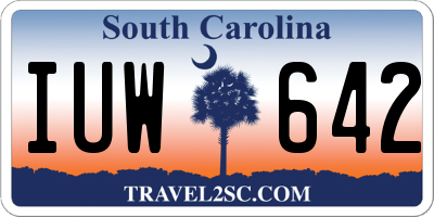 SC license plate IUW642