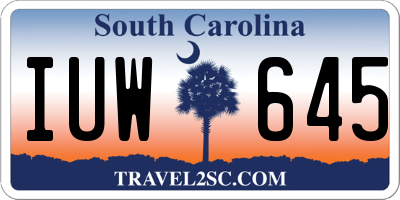 SC license plate IUW645