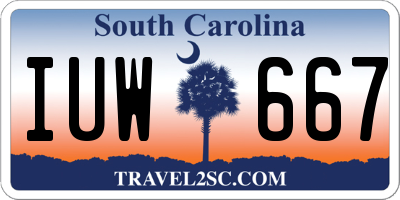 SC license plate IUW667
