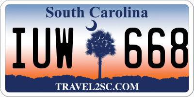 SC license plate IUW668
