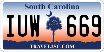 SC license plate IUW669