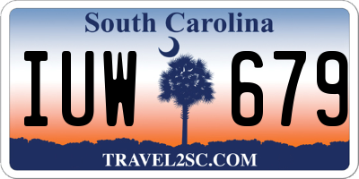 SC license plate IUW679