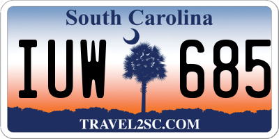 SC license plate IUW685