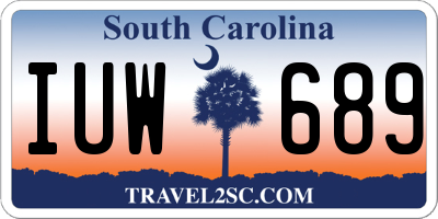 SC license plate IUW689