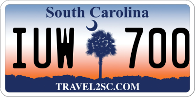 SC license plate IUW700