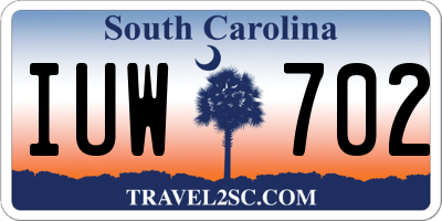 SC license plate IUW702