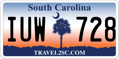 SC license plate IUW728