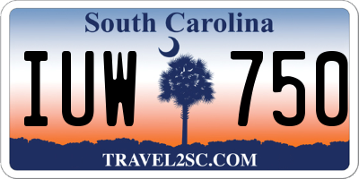 SC license plate IUW750