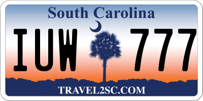 SC license plate IUW777