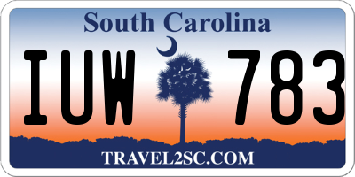 SC license plate IUW783