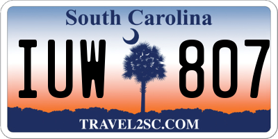 SC license plate IUW807