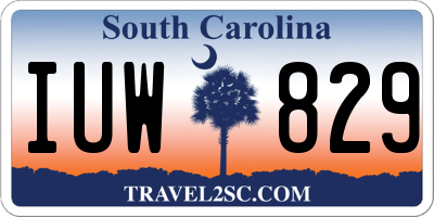 SC license plate IUW829