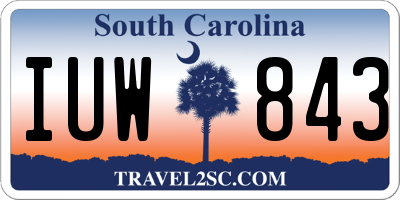 SC license plate IUW843