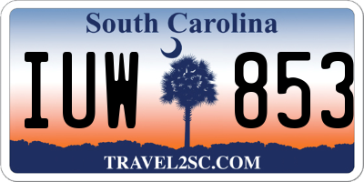 SC license plate IUW853