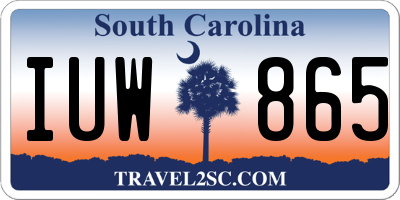 SC license plate IUW865