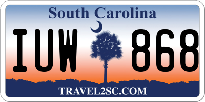 SC license plate IUW868