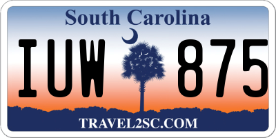 SC license plate IUW875