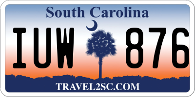 SC license plate IUW876