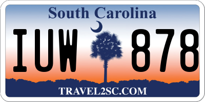 SC license plate IUW878