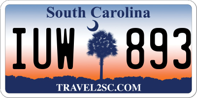 SC license plate IUW893