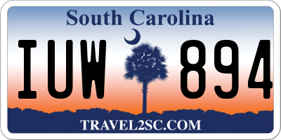 SC license plate IUW894