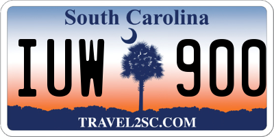 SC license plate IUW900