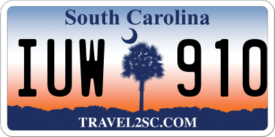SC license plate IUW910