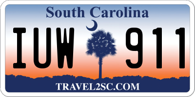 SC license plate IUW911