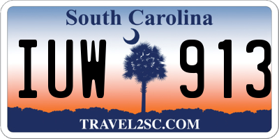 SC license plate IUW913