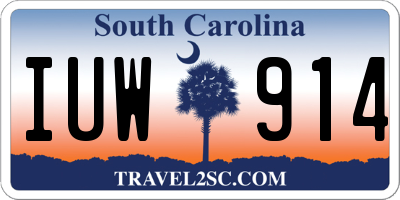 SC license plate IUW914