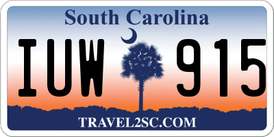 SC license plate IUW915